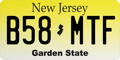 NJ license plate B58MTF