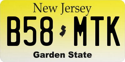 NJ license plate B58MTK