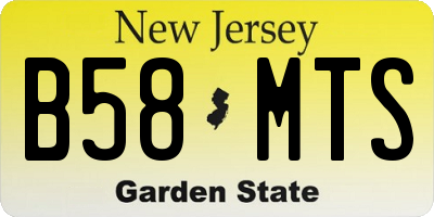 NJ license plate B58MTS