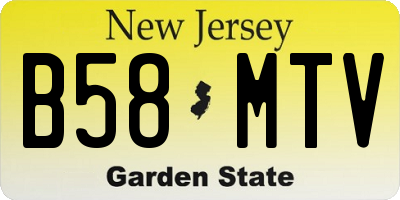NJ license plate B58MTV