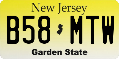 NJ license plate B58MTW