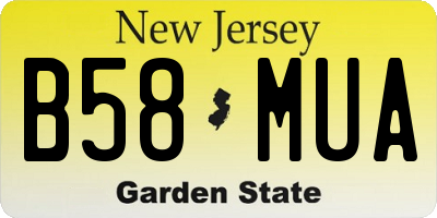 NJ license plate B58MUA