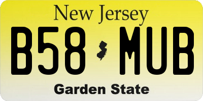NJ license plate B58MUB