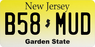 NJ license plate B58MUD