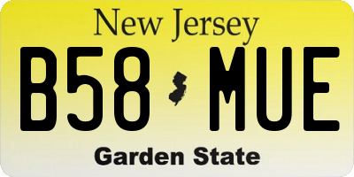 NJ license plate B58MUE