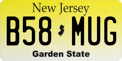 NJ license plate B58MUG