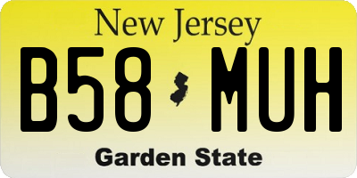 NJ license plate B58MUH