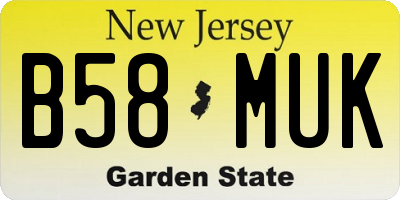 NJ license plate B58MUK