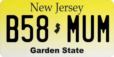 NJ license plate B58MUM