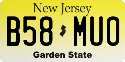 NJ license plate B58MUO