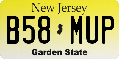 NJ license plate B58MUP