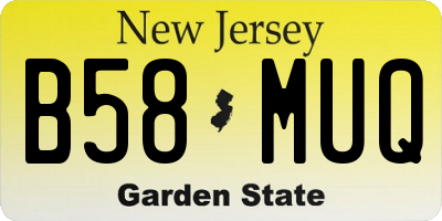 NJ license plate B58MUQ