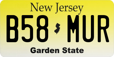 NJ license plate B58MUR