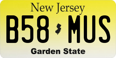 NJ license plate B58MUS