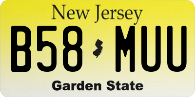 NJ license plate B58MUU