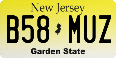 NJ license plate B58MUZ