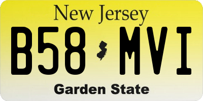 NJ license plate B58MVI