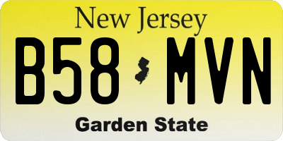 NJ license plate B58MVN