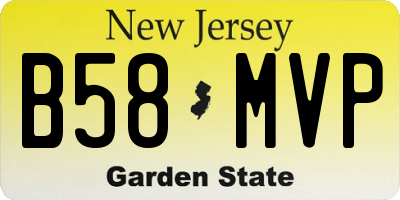 NJ license plate B58MVP