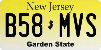 NJ license plate B58MVS