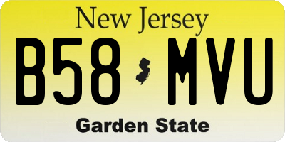 NJ license plate B58MVU