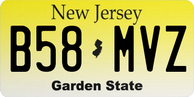 NJ license plate B58MVZ