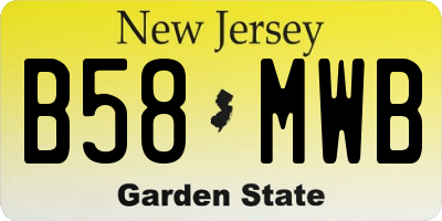 NJ license plate B58MWB