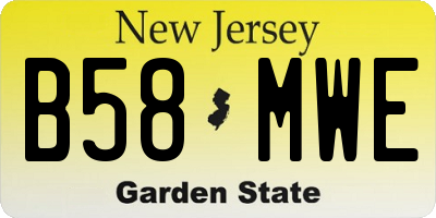 NJ license plate B58MWE