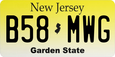 NJ license plate B58MWG