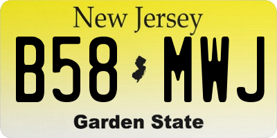 NJ license plate B58MWJ