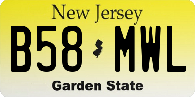 NJ license plate B58MWL