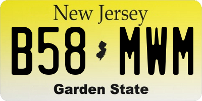 NJ license plate B58MWM