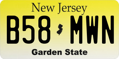 NJ license plate B58MWN