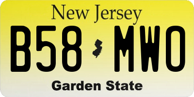 NJ license plate B58MWO