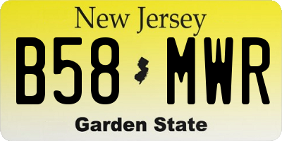 NJ license plate B58MWR