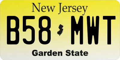 NJ license plate B58MWT