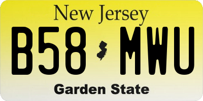 NJ license plate B58MWU