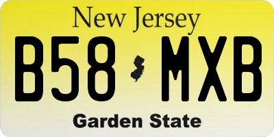 NJ license plate B58MXB