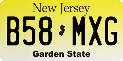 NJ license plate B58MXG
