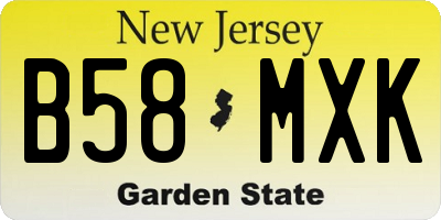 NJ license plate B58MXK