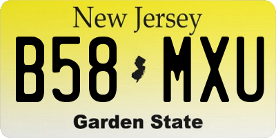 NJ license plate B58MXU