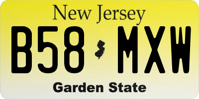 NJ license plate B58MXW