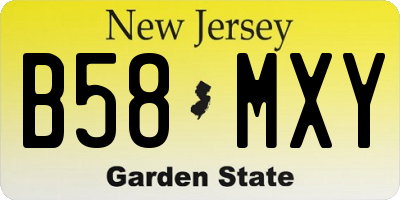 NJ license plate B58MXY