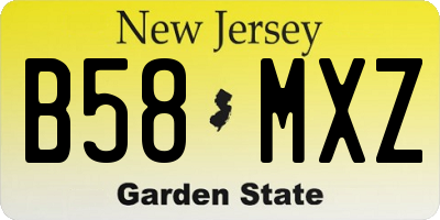 NJ license plate B58MXZ
