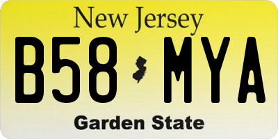 NJ license plate B58MYA