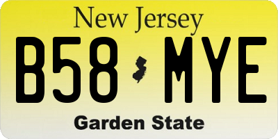 NJ license plate B58MYE