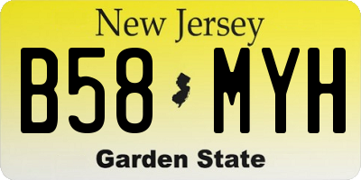 NJ license plate B58MYH