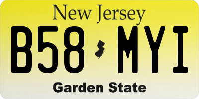 NJ license plate B58MYI