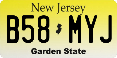 NJ license plate B58MYJ