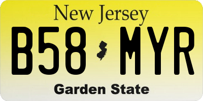 NJ license plate B58MYR